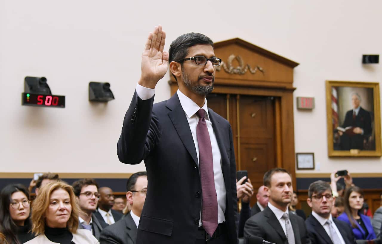 Google CEO Sundar Pichai testifies before the House Judiciary Committee on Capitol Hill December 11, 2018 in Washington, DC