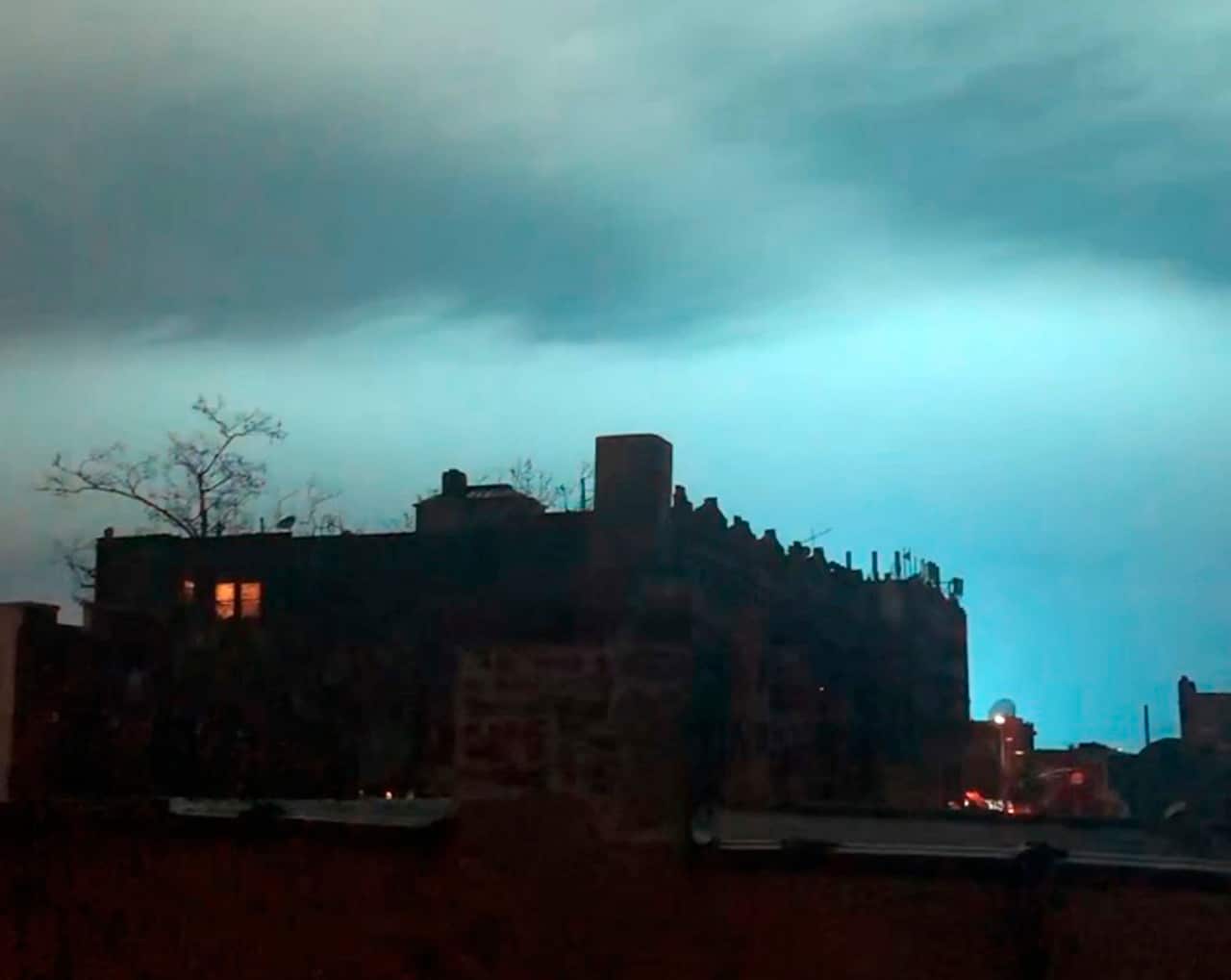 The New York City sky lit up on Thursday.