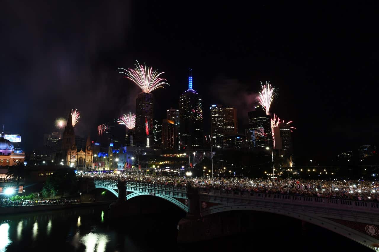 The Melbourne fireworks.