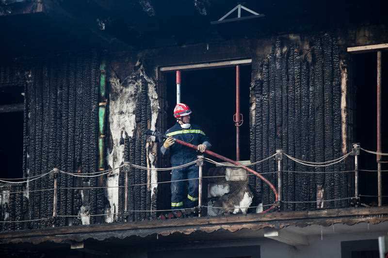 Two people died and 25 more were injured, four seriously, in a fire at the ski resort of Courchevel in the French Alps on Sunday.