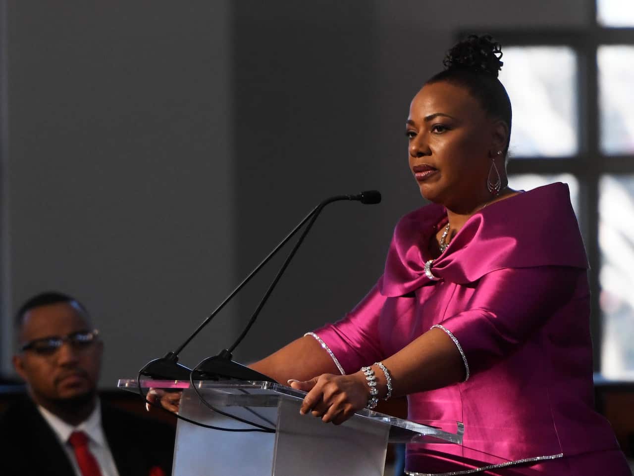 Bernice King speaks at the Martin Luther King annual commemorative service.