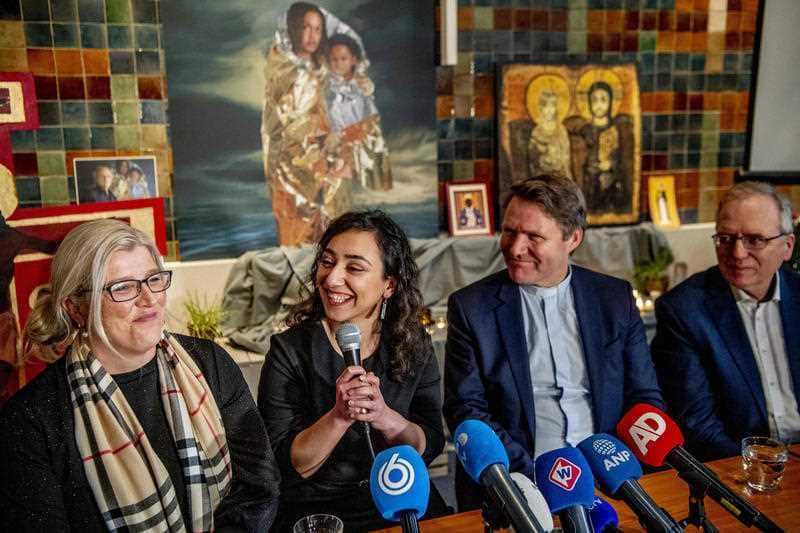 Armenian Hayarpi Tamrazyan holds a press conference in De Bethelkerk on January 30, 2019 in The Hague, Netherlands