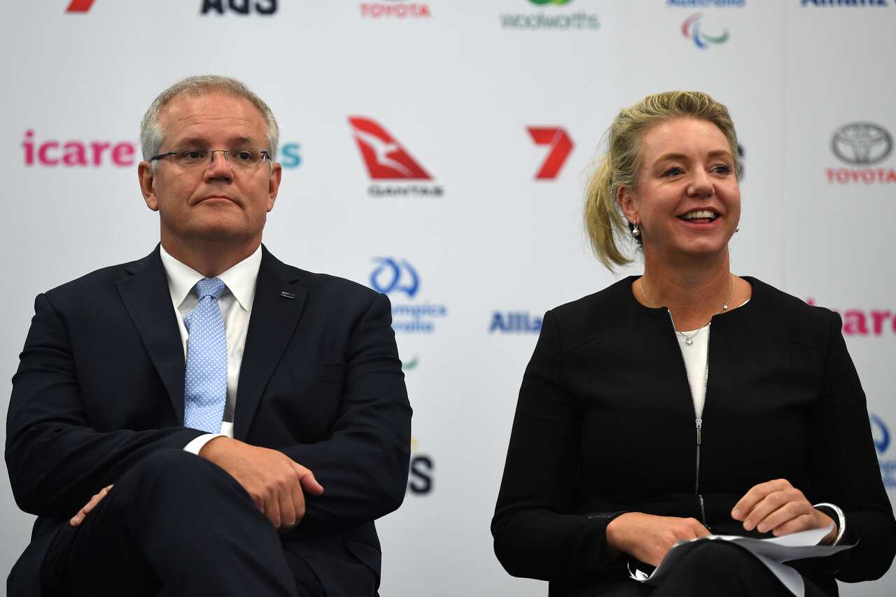 Prime Minister Scott Morrison and then-sports minister Bridget McKenzie.