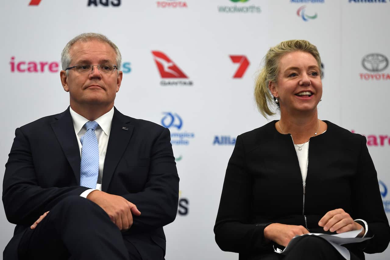Prime Minister Scott Morrison and then-Minister for Sport Bridget McKenzie.