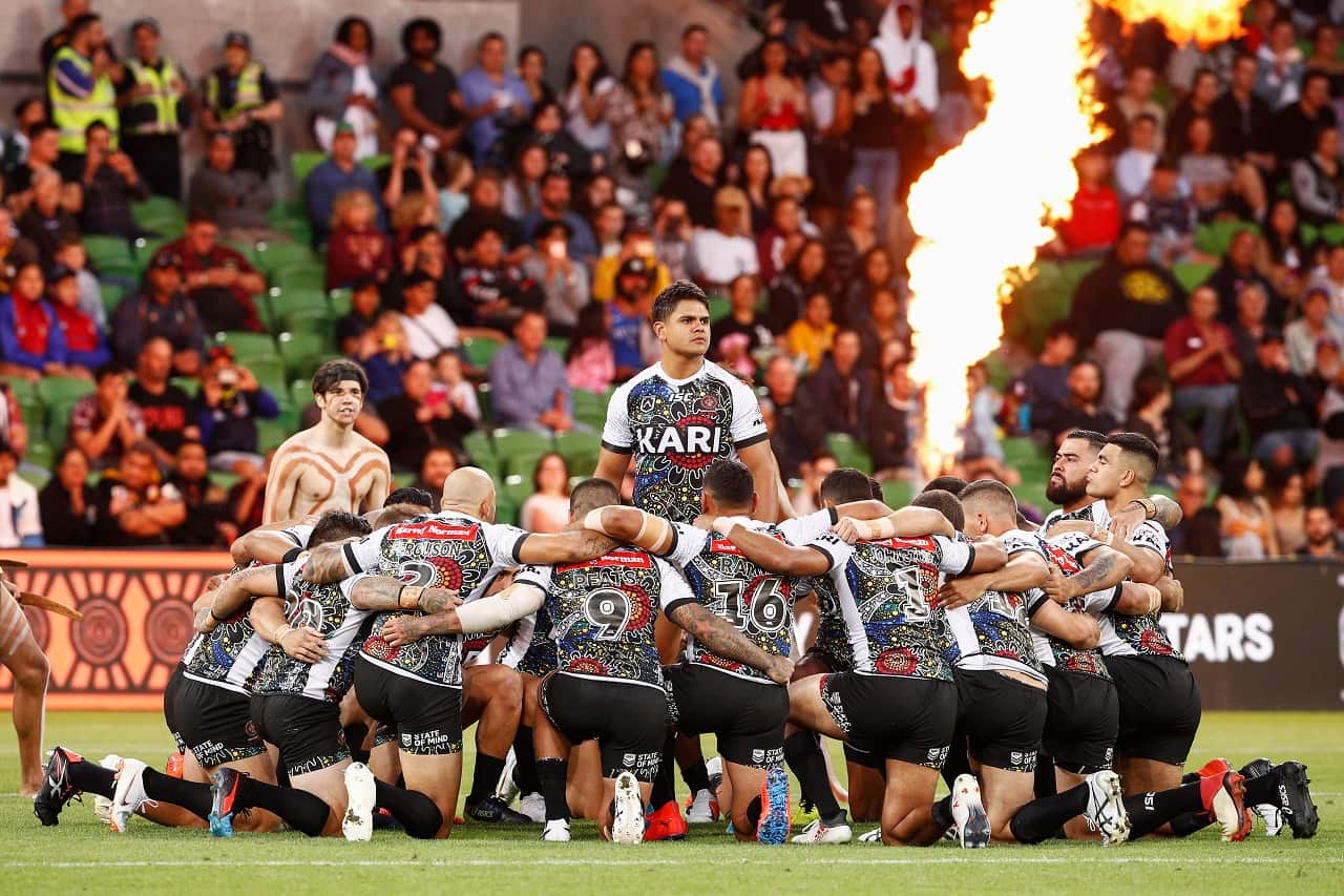 Indigenous players at February's game.