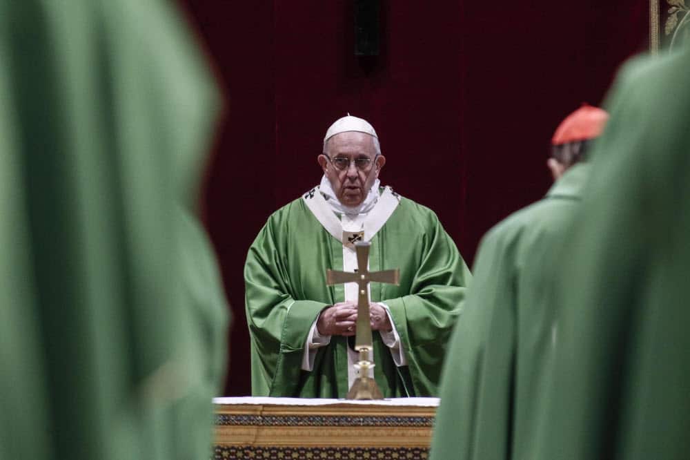 Pope Francis at of the meeting 'The Protection of Minors in the Church' at the Regia Hall of the Apostolic Palace.