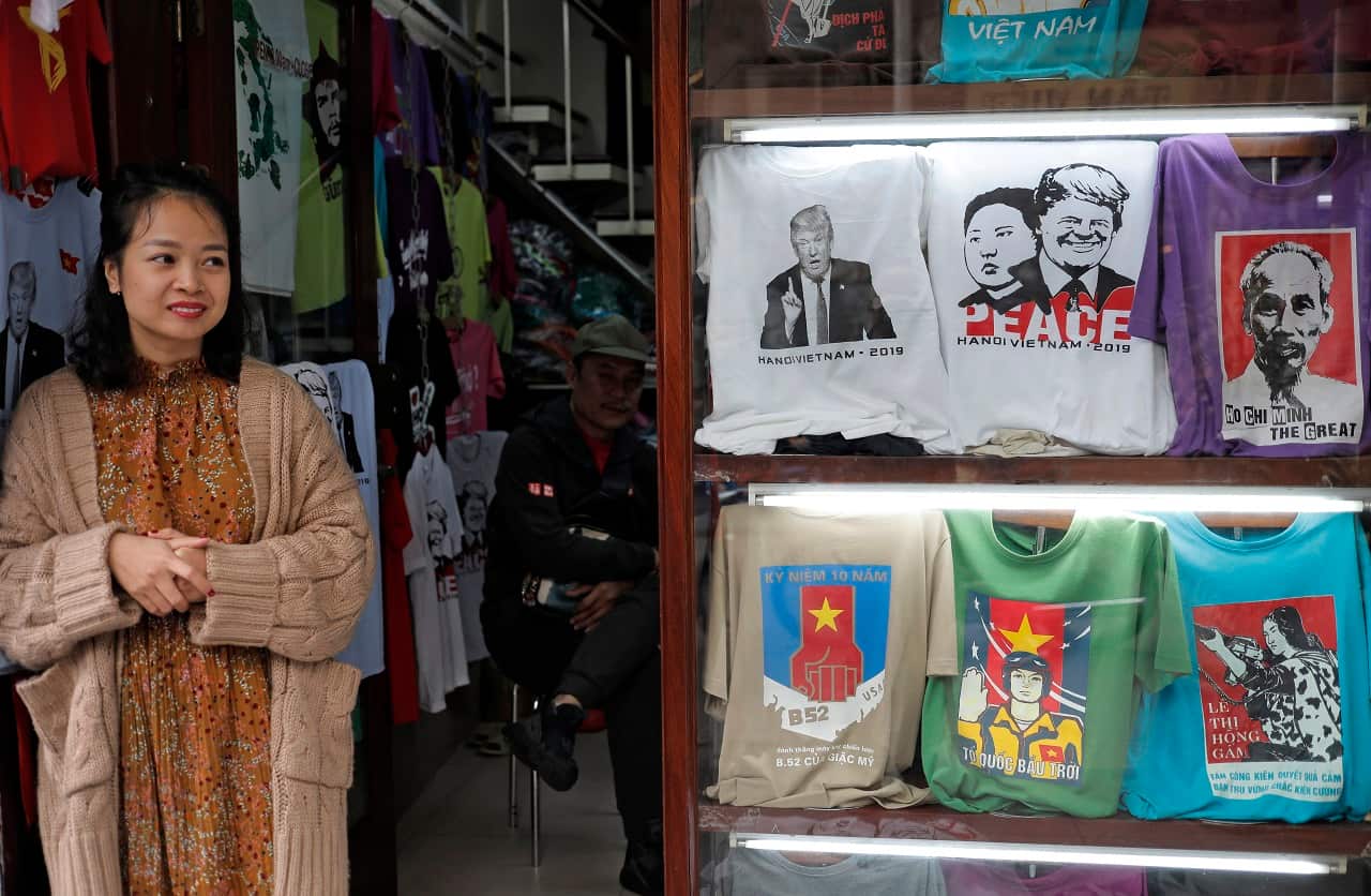 A clothing shop in Hanoi in the leadup to the summit.