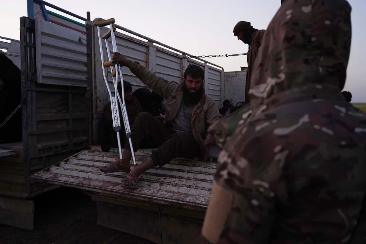U.S.-backed Syrian Democratic Forces (SDF) outside Baghouz, Syria.            