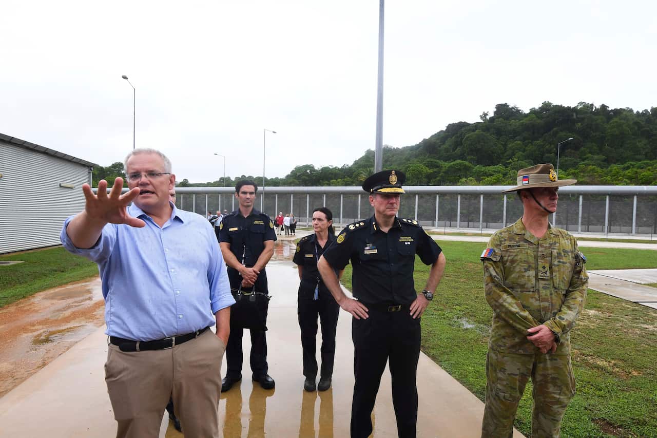 Scott Morrison tours the North West Point Detention Centre on Christmas Island.