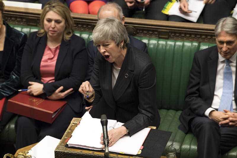 Theresa May during Prime Minister's Question Time on Thursday. 