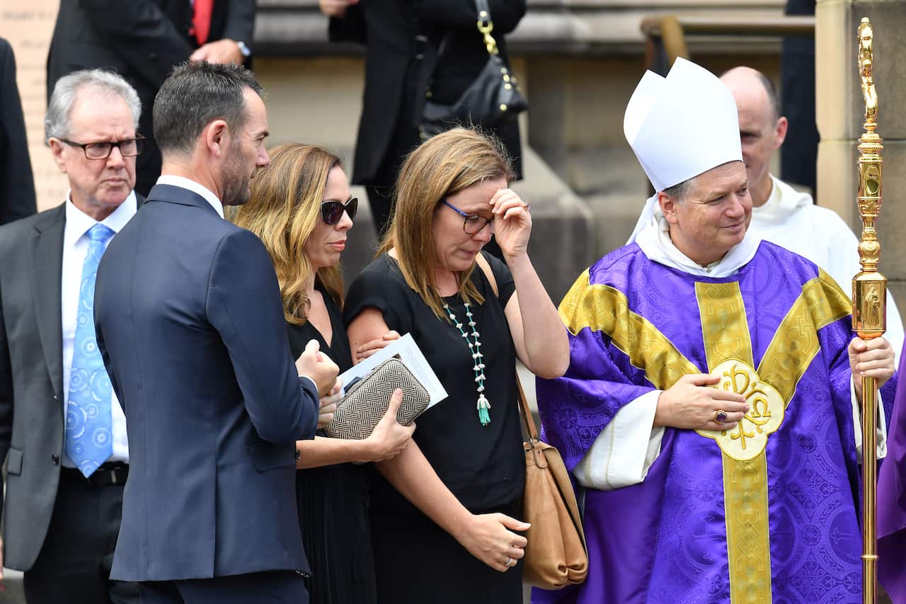 The two daughters of Mike Willesee, his son Mike Jnr. and brother Terry Willesee.