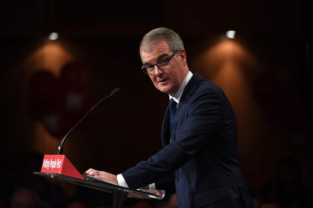 NSW Labor leader Michael Daley speaks during the NSW Labor Party election campaign launch in Revesby in southwest Sydney, Sunday, March 10, 2019. (AAP Image/Joel Carrett) NO ARCHIVING