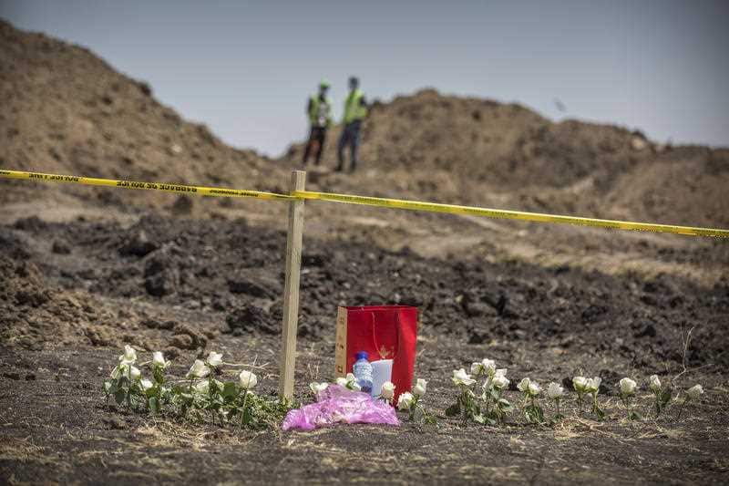 Flowers are left at the scene