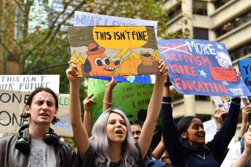 Climate Strike protestors in Sydney.