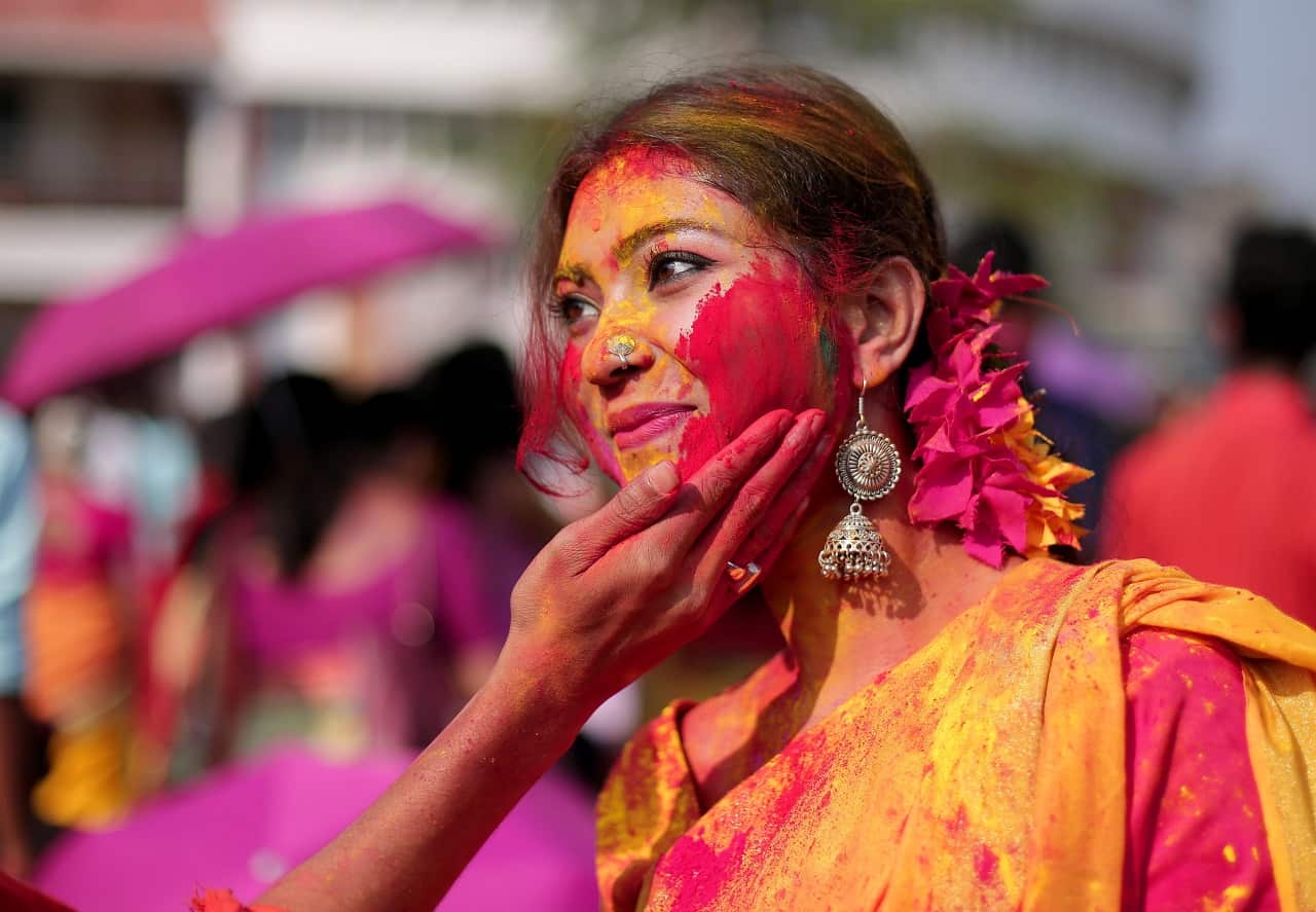 Woman at Holi Festival