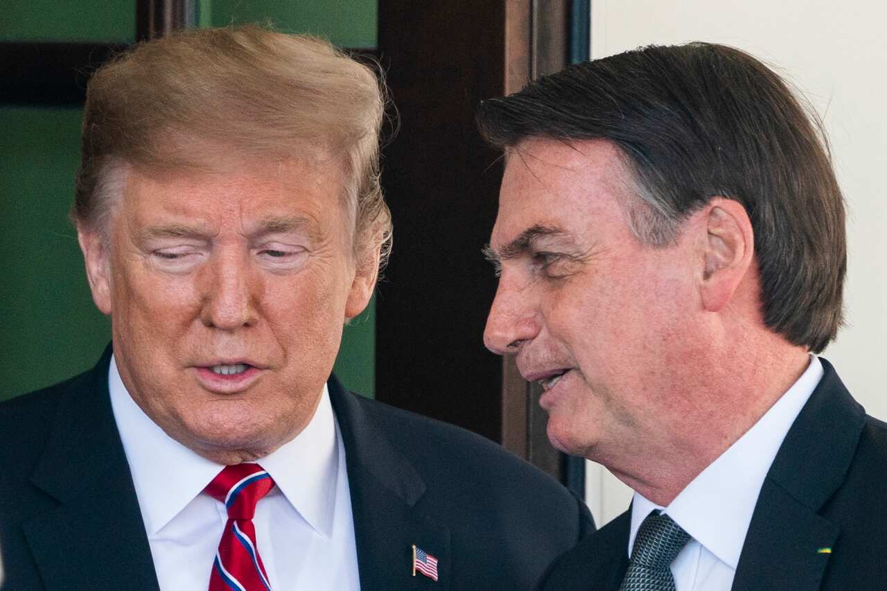 President Donald Trump and Brazilian President Jair Bolsonaro at the White House.
