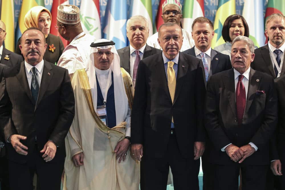 A group photo taken during an emergency session of 57-member Organization of Islamic Cooperation