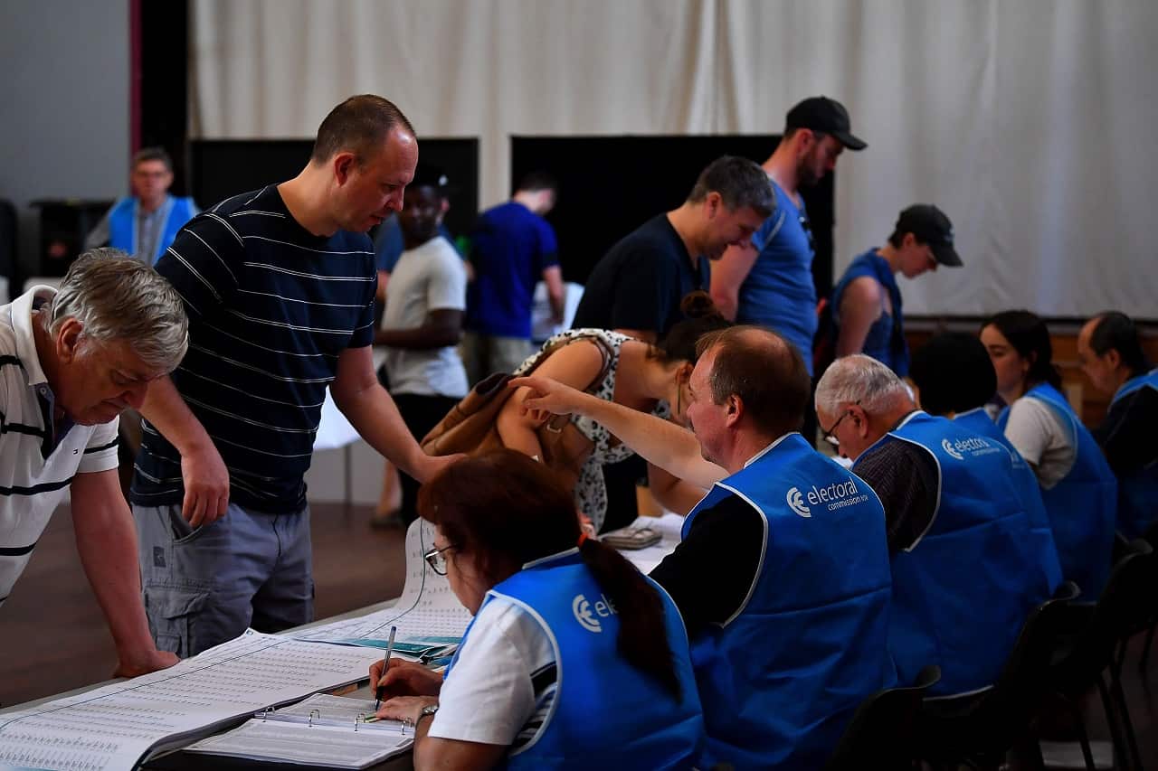 Constituents are seen casting votes at St. John's Church Polling Booth in Darlinghurst, Sydney, Saturday, 23 March 2019. New South Wales voters head to the polls in the state election today. (AAP Image/Dean Lewins) NO ARCHIVING