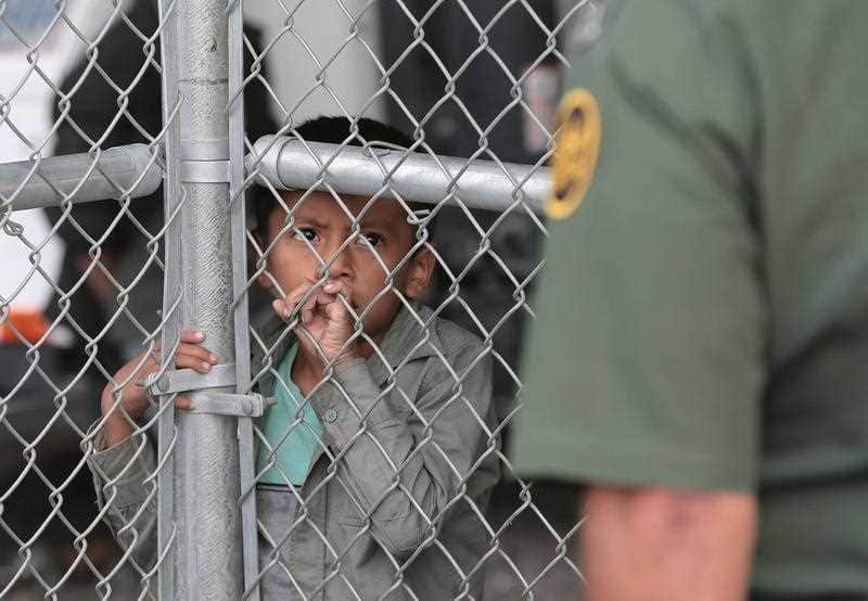 Hundreds of migrants are being held beneath the Paso del Norte International Bridge in El Paso, Texas.