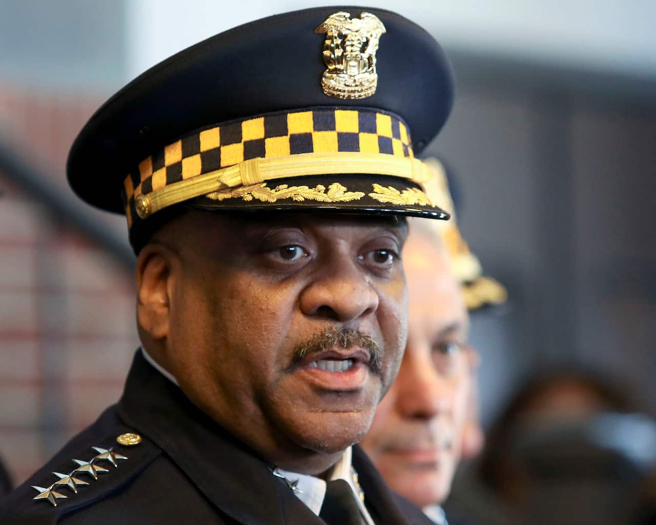 Chicago Police Superintendent Eddie Johnson speaks during a news conference after prosecutors abruptly dropped all charges against Empire actor Jussie Smollett.