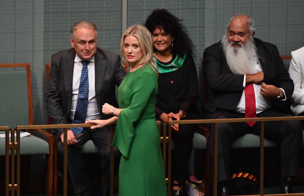 Chloe Shorten arrives to hear husband, Leader of the Opposition Bill Shorten deliver the 2019-20 Federal Budget Reply speech in the House of Representatives at Parliament House, in Canberra, Thursday, April 4, 2019. (AAP Image/Mick Tsikas) NO ARCHIVING