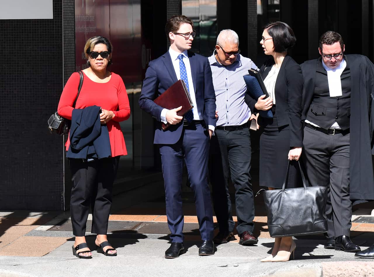 Outside Brisbane Court.