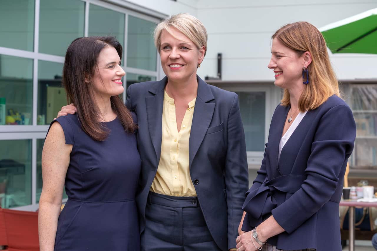 Labor candidate Ali France was joined by Deputy Labor Leader Tanya Plibersek and Julie Collins.