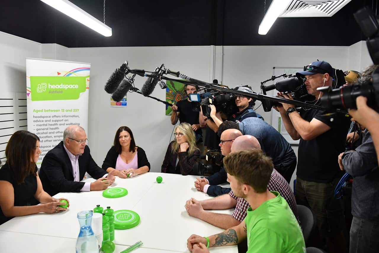Prime Minister Scott Morrison at Headspace Ashfield.