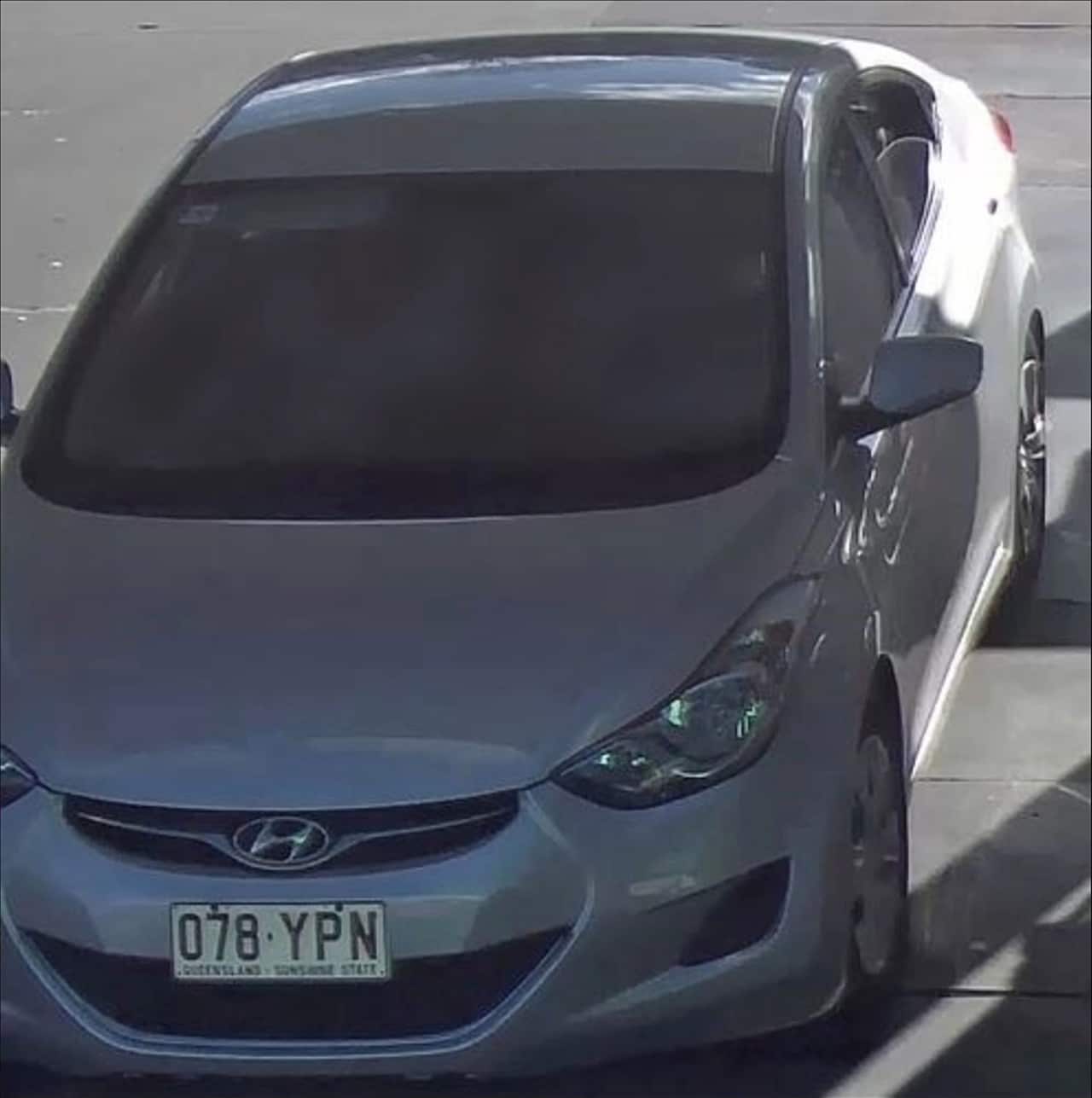 The stolen silver 2013 Hyundai Elantra hatchback