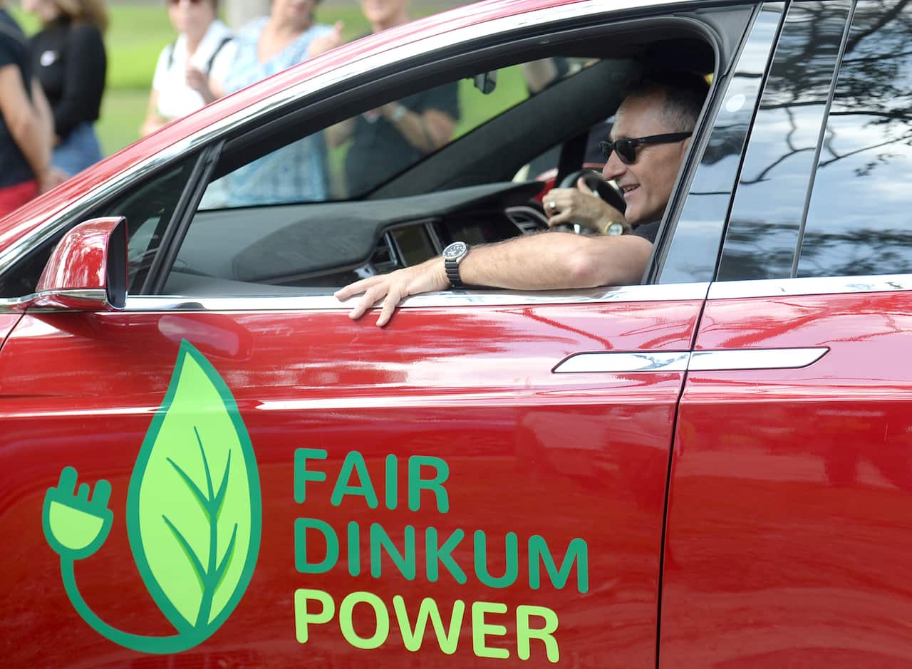 Greens leader Richard Di Natale is seen during an anti-Adani rally in Sydney.