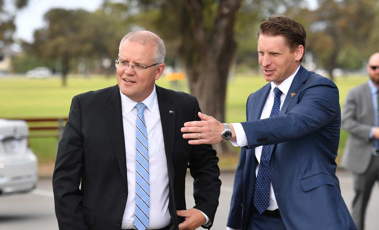 Prime Minister Scott Morrison and Andrew Hastie.