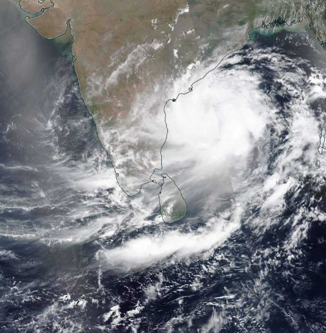 Cyclone Fani approaches the east coast of India.