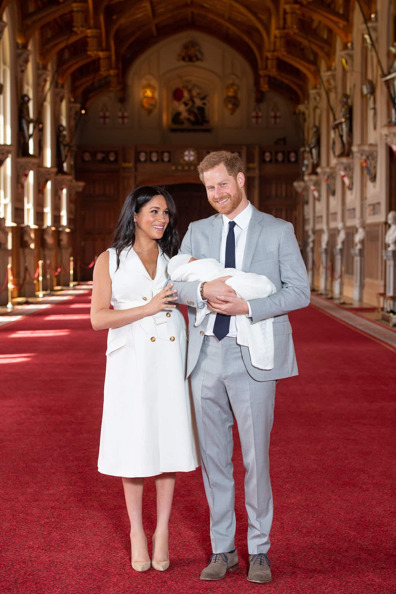 The Duke and Duchess of Sussex with their baby son.