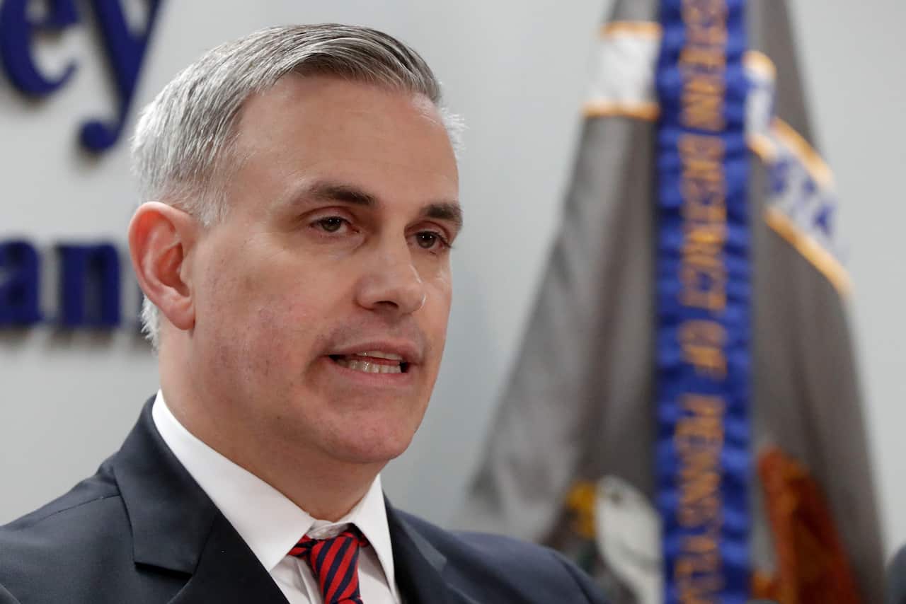 US Attorney Scott Brady, of the Western District of Pennsylvania, speaking last week about a series of cyber crimes arrests.