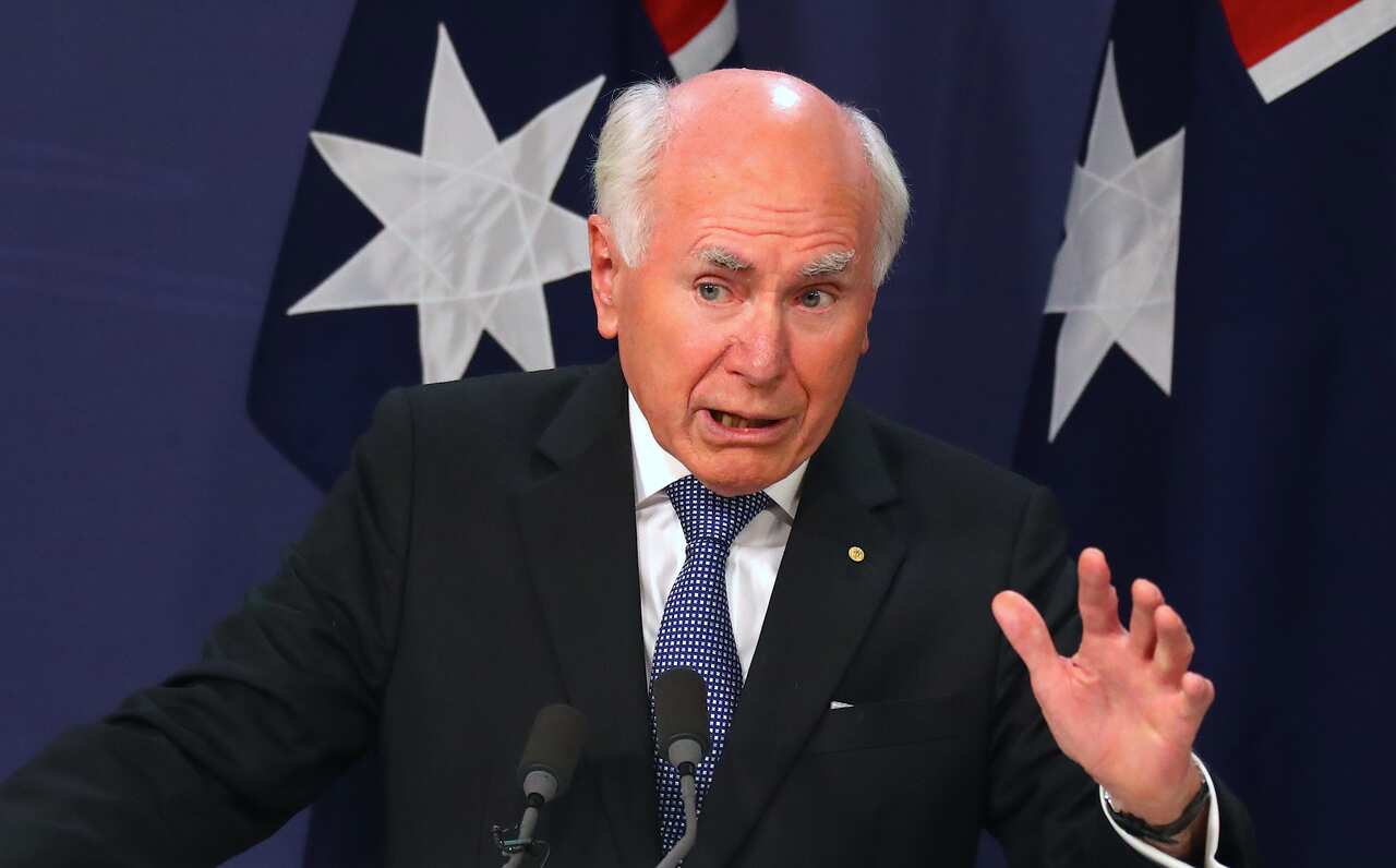 Former Australian Prime Minister John Howard speaks during a media conference in Sydney, Friday, May 17, 2019. Howard paid tribute to former Australian prime minister Bob Hawke, who past away on Thursday night. (AAP Image/David Gray) NO ARCHIVING