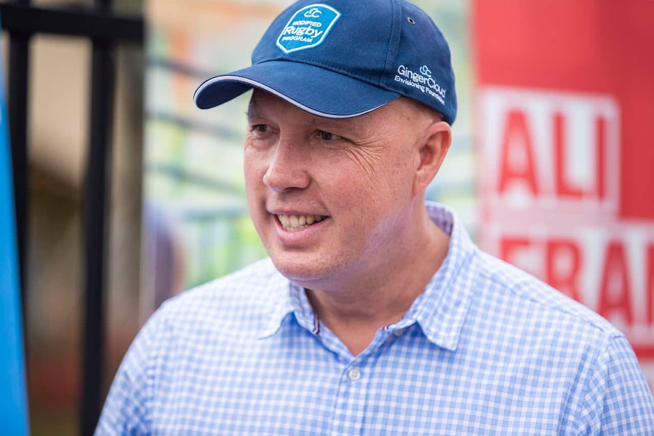 Federal Member for Dickson Peter Dutton on election day.