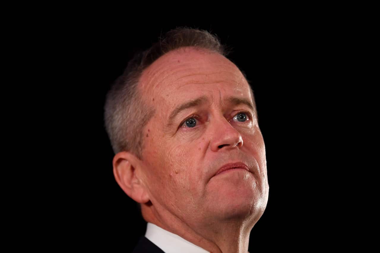 Australian Labor leader Bill Shorten conceding defeat at the Federal Labor Reception.