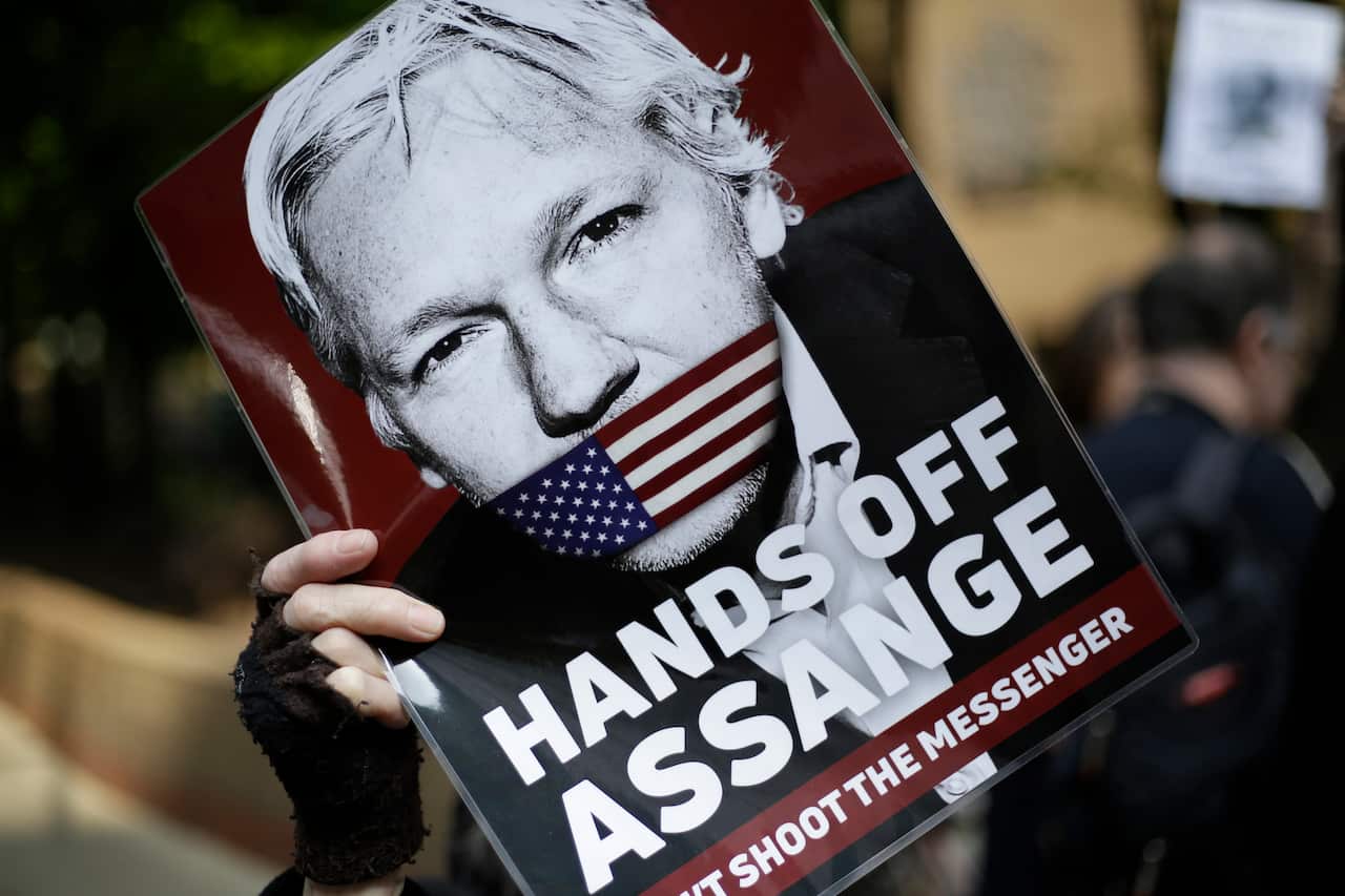 Assange supporters in the UK.
