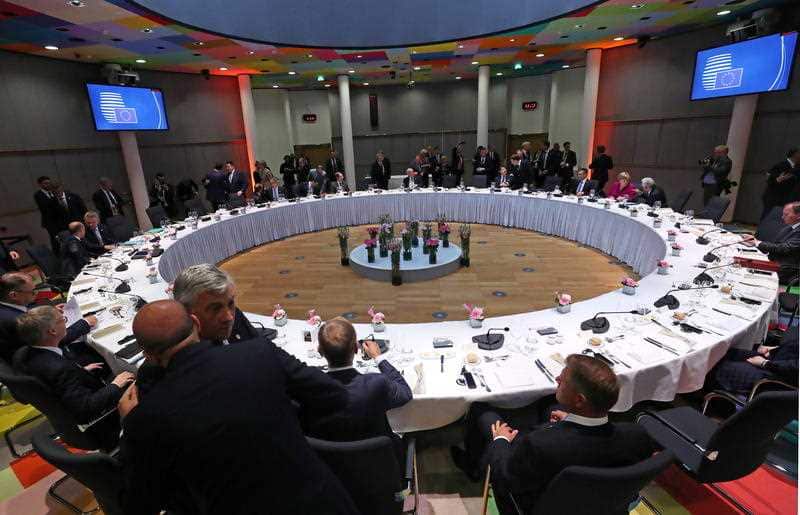 General view at the round table during a special EU summit in Brussels, Belgium, 28 May 2019.