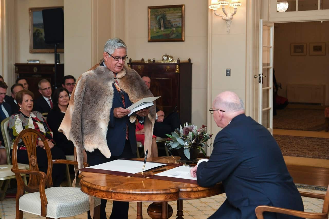 Minister for Indigenous Australians Ken Wyatt during his swearing in at Government House.