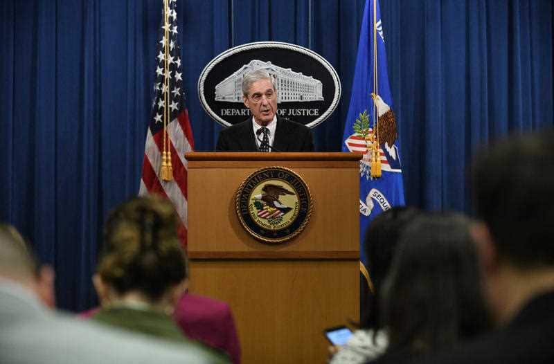 Special counsel Robert Mueller makes a statement about the investigation into Russian interference in the 2016 election at the Justice Department