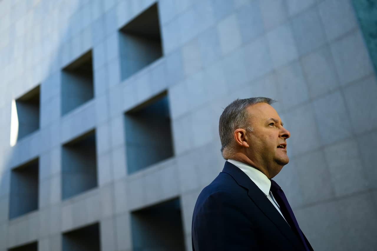 Labor Party leader elect Anthony Albanese speaks to the media during a press conference at Parliament House in Canberra, Thursday, 30 May 2019. The 46th parliament is expected to open in the first week of July, 2019. (AAP Image/Lukas Coch) NO ARCHIVING