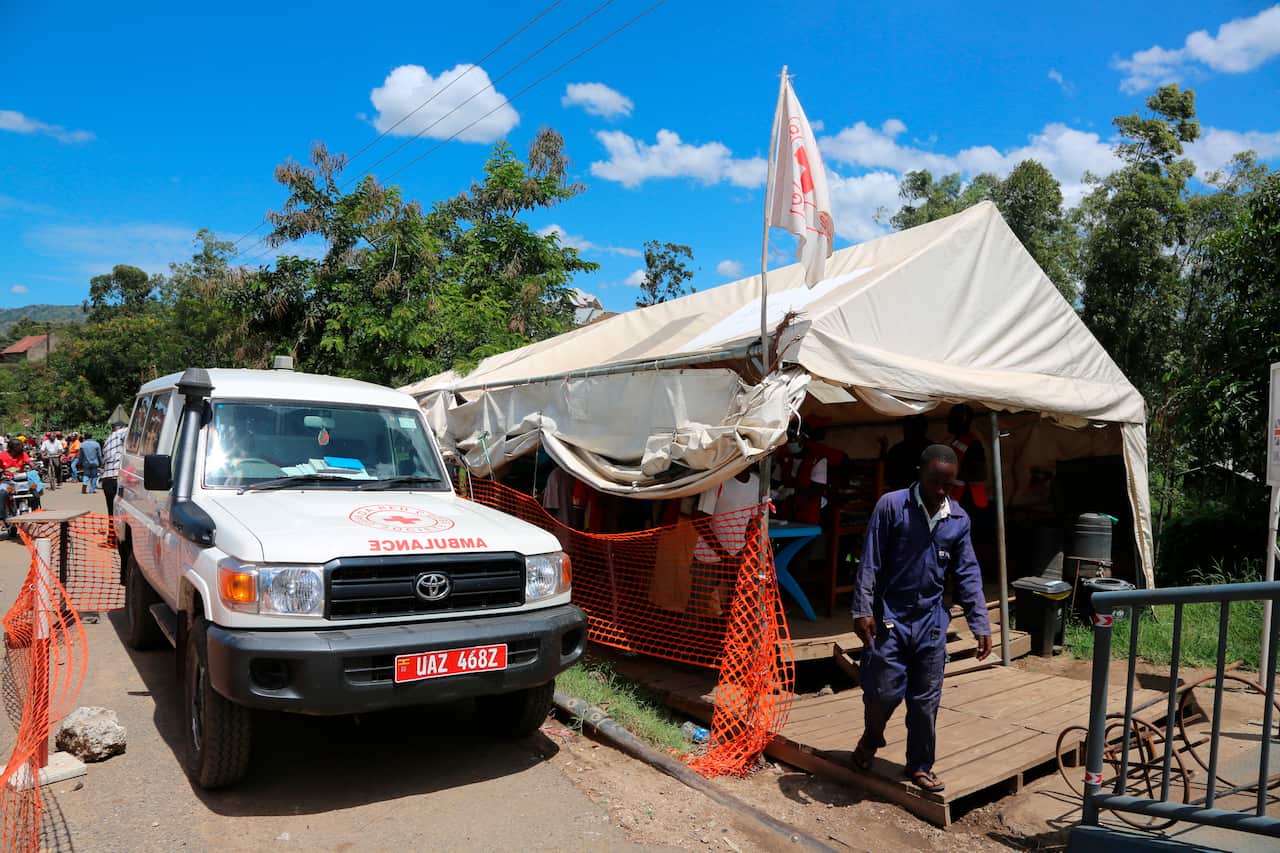 Ebola checkpoint at Ugandan border