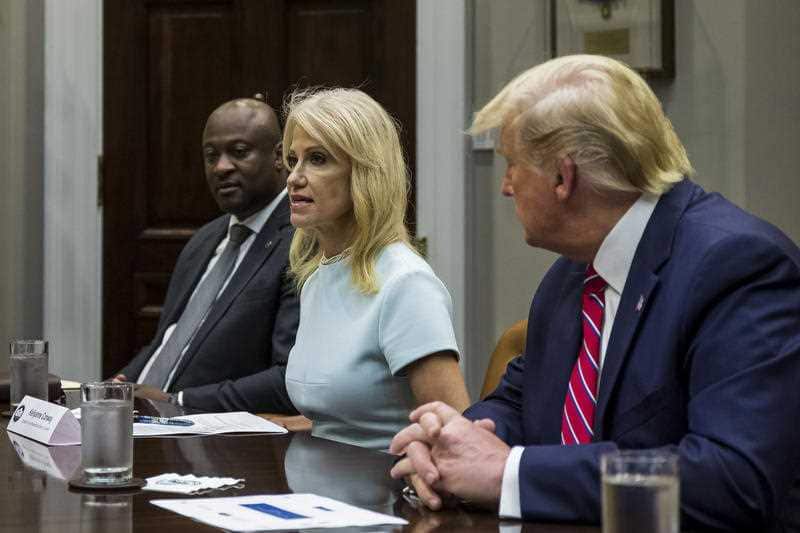 White House Counselor Kellyanne Conway speaks during an opioid round table at the White House in Washington, DC, USA, 12 June 2019