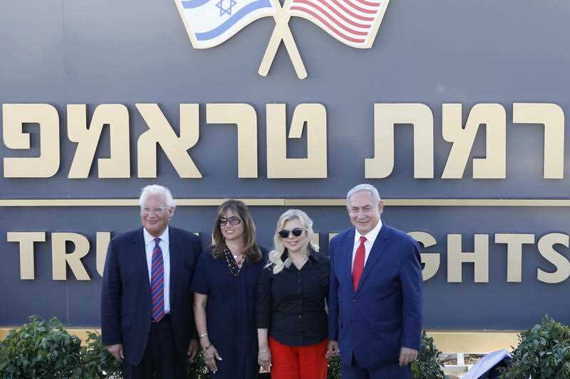 Israeli Prime Minister Benjamin Netanyahu, United States Ambassador to Israel David Friedman and their wives.