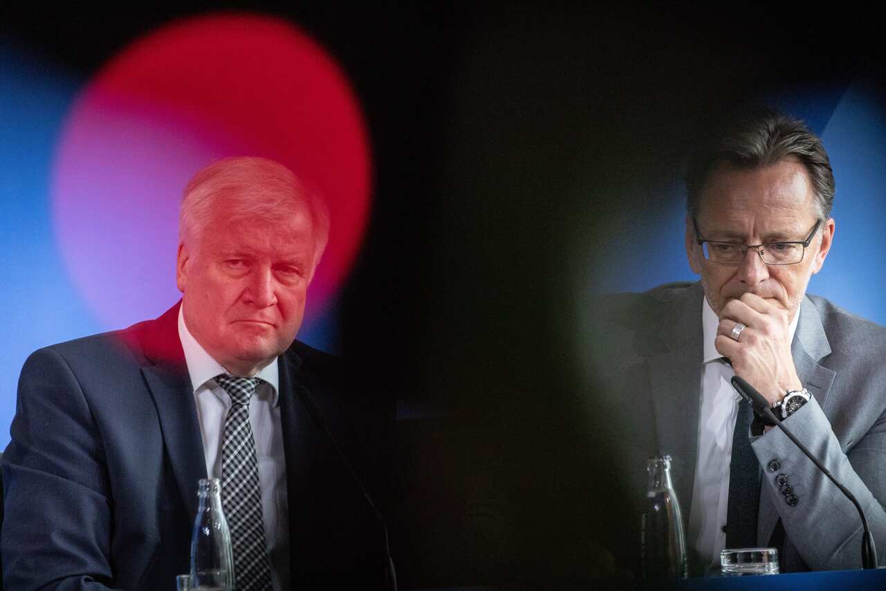 German Federal Interior Minister Horst Seehofer (L) and The President of Federal Criminal Police Office Holger Muench.