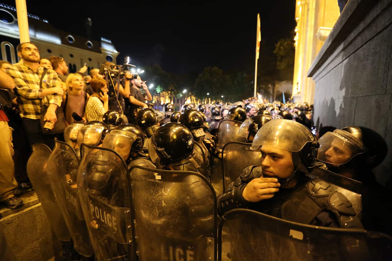 Thousands of protesters, amid widespread public anger, attempted to storm Georgia's Parliament.