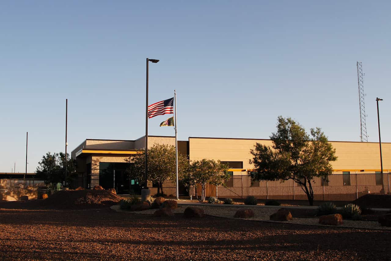 The entrance of a Border Patrol station in Clint, Texas.