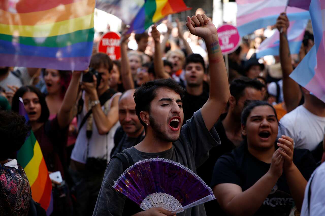 Activists gathered in Istanbul to promote rights for gay and transgender people.
