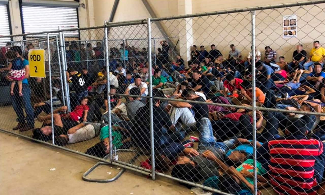 Overcrowded conditions at the US Border Patrol's McAllen holding station in McAllen, Texas.